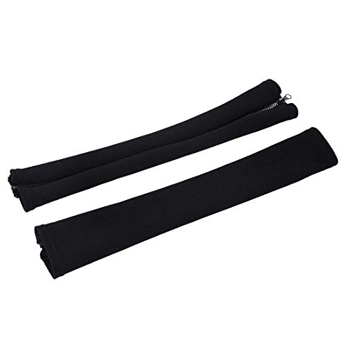 Jubang Juego de 2 Fundas de Reposabrazos para Sillas de Oficina, Cubiertas Protectoras de Brazo de Silla Giratoria con Cremallera Cómodo Decorativo Hogar Oficina Negro