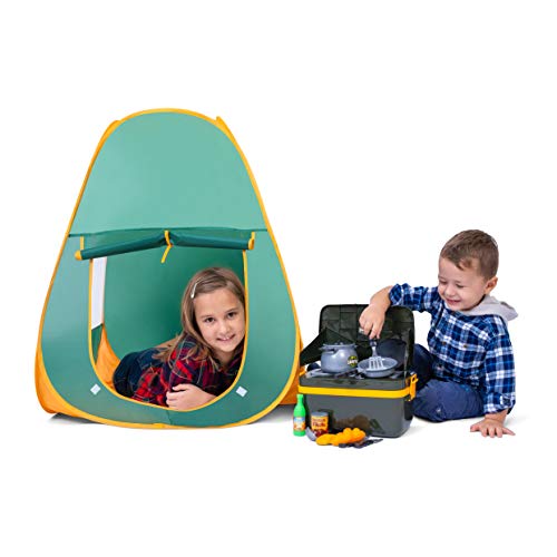 Juego de Carpa para Acampar para Niños JoyKip - Juego de Campamento con Luces y Sonidos Incluye Parrilla y Marcha para niños de 3 años en adelante.