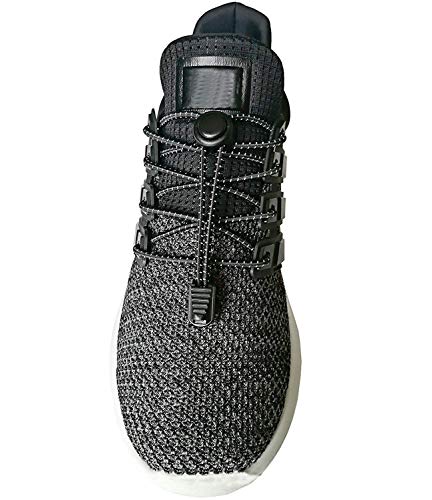 Junlic Cordones Elásticos para Zapatillas, [3 Pares] Reflectante Cordones de Zapatos Sin Atar 120cm Cordones de Bloqueo para Zapatillas de Deporte para Niños,Adulto,Ancianos,Discapacitado, Corredores