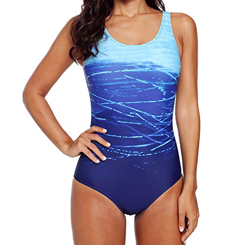 Jywmsc Mujer Traje de una Pieza con Relleno Bañador Push up Ropa de Baño Cintura Alta Tankini