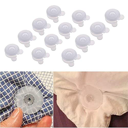 JZK 12 Sujeciones para edredón acuten Duvet Donuts Clips para Mantiene Las Esquinas en su Lugar y previene el Desplazamiento para Evitar Cubierta Cambio Interior