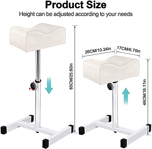 Kalolary Taburete de pedicura Taburete de manicura Reposapiés Apoyapierna Altura Ajustable Taburete Ajustable para manicura y pedicura Silla Soporte de pedicura (Blanco)
