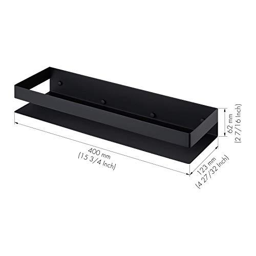 KES Estanteria Baño Estanteria Ducha Negro Estante de Pared Acero Inoxidable SUS304 Balda Baño 40CM, BSC205S40ADM-BK