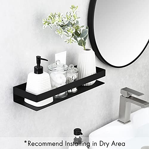 KES Estanteria Baño Estanteria Ducha Negro Estante de Pared Acero Inoxidable SUS304 Balda Baño 40CM, BSC205S40ADM-BK