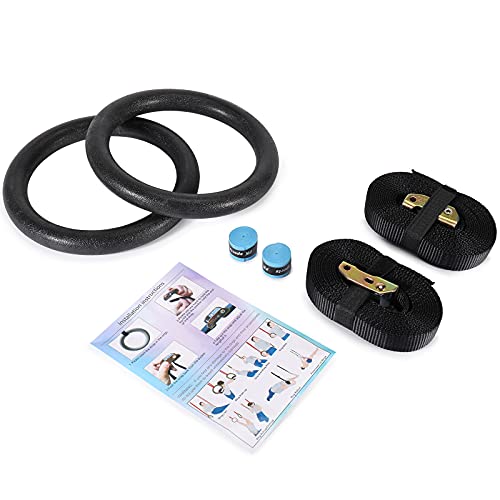 KIKILIVE Anillos de Gimnasia, Aros para Hacer Ejercicio con Correas Ajustables de 4,5 m, para Entrenamiento Crossfit, Carga máxima hasta 400 kg