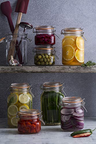 Kilner – Tarro para conservas, mermeladas, con base cuadrada y tapa mecánica de clip - Cierre hermético - Capacidad0,5 litros