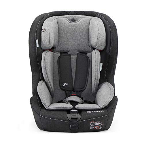 Kinderkraft Silla de Coche Isofix SAFETY FIX, Grupo 1/2/3, 9-36 Kg, Gris