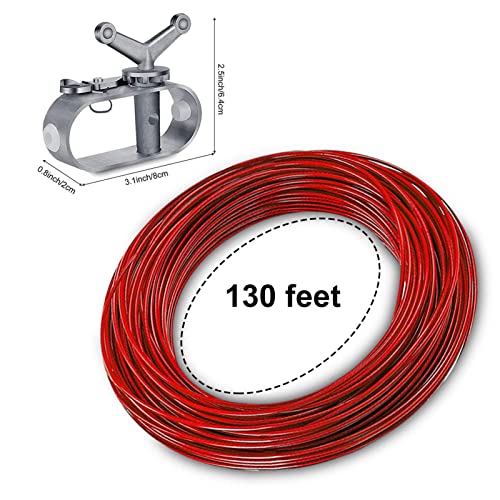 Kit de cables de cabrestre para piscina fuera del suelo, cable de 100 patas para fijar alrededor de las cubiertas de piscina fuera de suelo ovalado, accesorios de sustitución de cubierta de piscitas