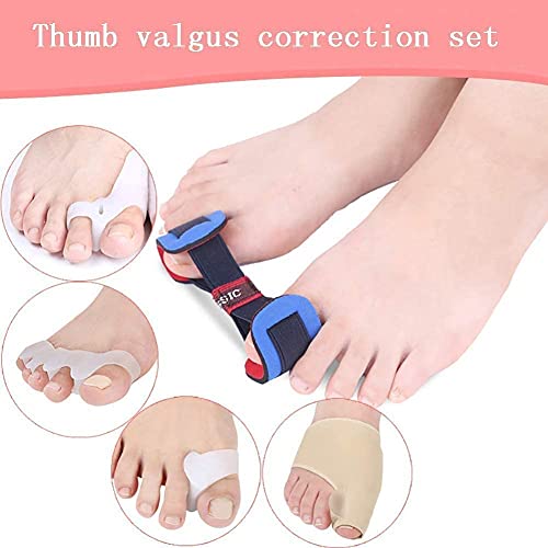 Kit de corrección de dedos, Hallux Valgus, Corrector de Hallux Valgus, Separador de dedos - Separador de dedos de silicona - Hallux Valgus y dedos cosidos - para dolor de juanete (9 piezas)