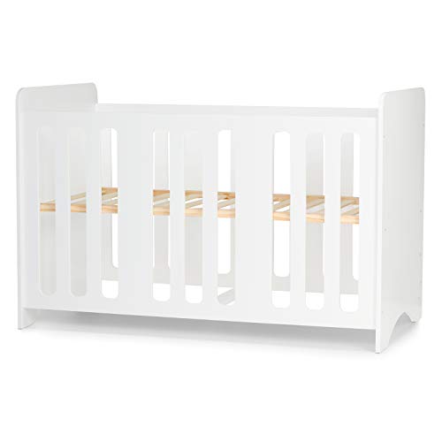 kk Kinderkraft Cuna Bebe STELLO, Fondo de Madera, 3 Niveles de Ajuste, 120 x 60 cm, Blanco