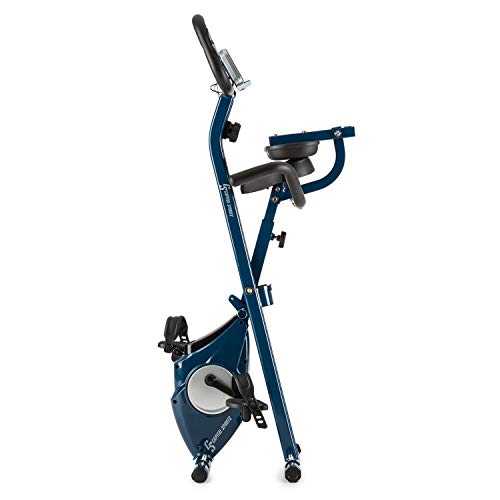 Klarfit Azura - Bicicleta Estática, Bici Fija con Ordenador de Entrenamiento, Medidor de Pulso, 8 Niveles de Resistencia, Volante de inercia 3 kg, Máx. 100 kg, Blanco