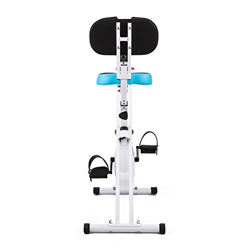 Klarfit Azura - bicicletas estaticas, bicicleta estatica, bici estatica, Ordenador de entrenamiento, Medidor de pulso, 8 niveles de resistencia, Volante de inercia 3 kg, Máx. 100 kg, Respaldo, Blanco