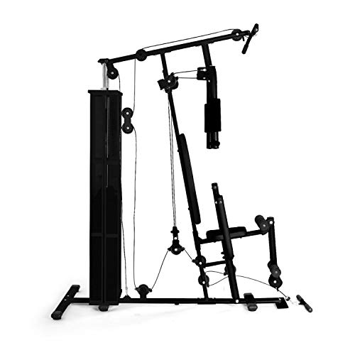 Klarfit Ultimate Gym - Máquina multifunción musculación, Multiestación musculacion, Máquina de musculación, Hombros, Espalda, Brazos, isquiotibiales y glúteos, Acolchada, Negro