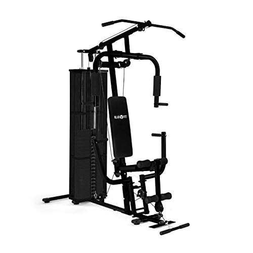 Klarfit Ultimate Gym - Máquina multifunción musculación, Multiestación musculacion, Máquina de musculación, Hombros, Espalda, Brazos, isquiotibiales y glúteos, Acolchada, Negro