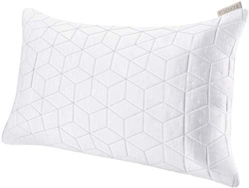 KLAS REMO Almohada Antiácaros 48 x 72 cm, Firmeza Media,Altura Ajustable, Rello de Espuma Memoria Triturada, Funda de Bambú Lavable Almohada Ergonómica para Cama Sofá Hotel - Grande (Queen)