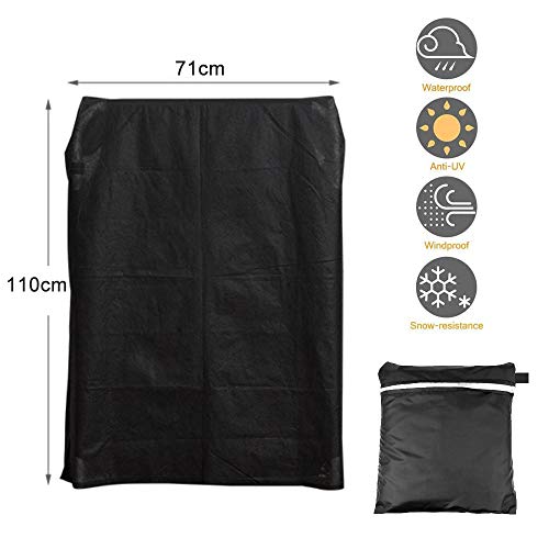 KLYNGTSK Funda Protectora para Sillas Plegable Funda Plegable para Tumbona Impermeable Funda Sillas Apiladas Cubierta de Sillas para Protección de Muebles (Negro)