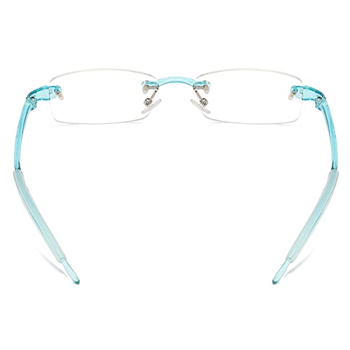 KoKoBin Paquete de 3 gafas de lectura sin marco anti-luz azul unisex ayudas de lectura ligeras con mangas de tobillo de silicona antideslizantes gafas de lectura +1.5