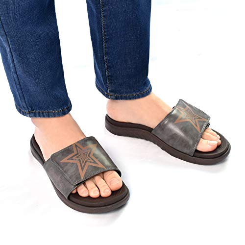 KUAILU Hombre Sandalias de Playa de Punta Descubierta Slide Deportivo Ajustable Zapatillas de Verano Ortopedicas Marrón talla 46