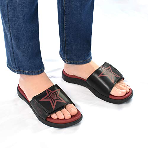 KUAILU Hombre Sandalias de Playa de Punta Descubierta Slide Deportivo Ajustable Zapatillas de Verano Ortopedicas Negro talla 45