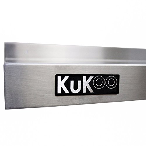 KUKOO - 2 Estantes de Pared 90cm x 30cm de Acero Inoxidable para Cocinas Comerciales, Cafés, Bares, Restaurantes o Talleres