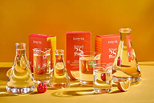 Kusmi Tea - Ritual Sistema Inmune bio - Té Verde Bio enriquecido con vitamina C, acerola y naranja - Tratamiento de 28 días en bolsitas