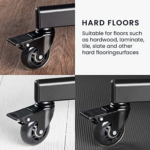 kwmobile Ruedas para Silla de Oficina - Set de 5X Rueda de Repuesto giratoria Universal de Ø 75 MM con Freno para Escritorio sillas Muebles - Negro