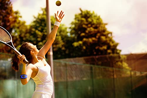 La solución definitiva para codo de tenis y codo de golfista, soporte para codo, correa, soporte con manual de rehabilitación escrito por el médico (azul)