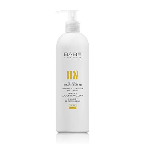 Laboratorios Babé - Crema Urea 10% Loción Reparadora 500 ml, Hidratante, Con Omega 3, 6 y 9, Con Aceite de Soja, Nutritiva, Piel Seca, Rugosa y Descamada, Suavidad Inmediata