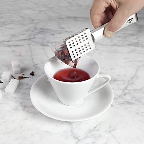 Lacor - 68079 - Pinza de Presión para Té, Acero Inoxidable 18/10, Resistente al Óxido, Exprime al máximo las bolsitas de Té, Mango Ergonómico, Apto para el lavavajillas, 14cm