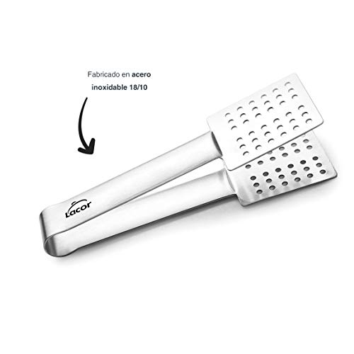 Lacor - 68079 - Pinza de Presión para Té, Acero Inoxidable 18/10, Resistente al Óxido, Exprime al máximo las bolsitas de Té, Mango Ergonómico, Apto para el lavavajillas, 14cm