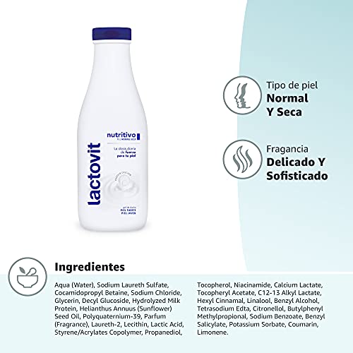 Lactovit - Gel de Baño, Gel Nutritivo, Delicado y Sofisticado - 600 ML