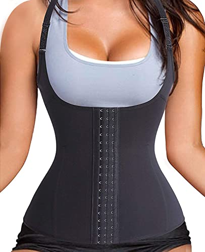 LaLaAreal Fajas Reductoras Corset de Alta Cinturón Mujer para Fitness Corsé Cintura Deporte Waist Trainer Camiseta Cremallera