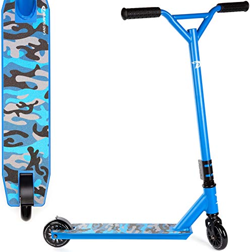 Land Surfer- Patinete de trucos y saltos, Azul Camuflaje