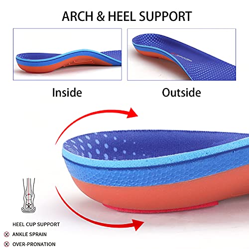 LARSARO Plantillas Ortopédicas Gel Activ,Ortopédicas de Soporte de Arco Alto Para Hombres y Mujeres, Plantilla Ortopédica Para Fascitis Plantar, Dolor de Talón, pie Plano (41-42 EU 27cm, azul)