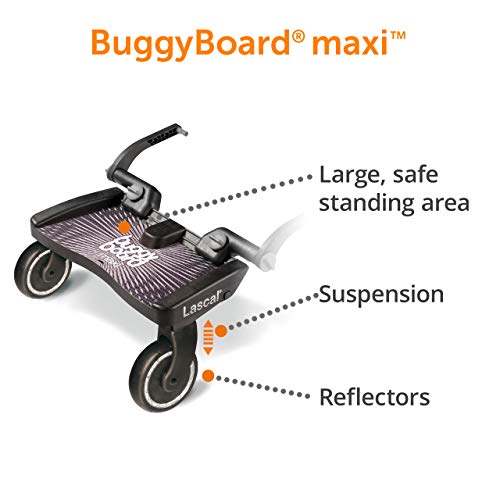 Lascal BuggyBoard m1B Plataforma con ruedas espaciosa, accesorio para niños de 2 a 6 años (22 kg), compatible exclusivamente con la silla de paseo Lascal M1 Buggy, gris