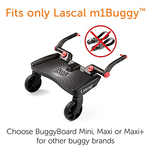 Lascal BuggyBoard m1B Plataforma con ruedas espaciosa, accesorio para niños de 2 a 6 años (22 kg), compatible exclusivamente con la silla de paseo Lascal M1 Buggy, gris