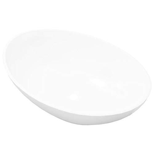 Lavabo Cerámico Lujoso en Forma Ovalado Blanco 40 x 33 cm