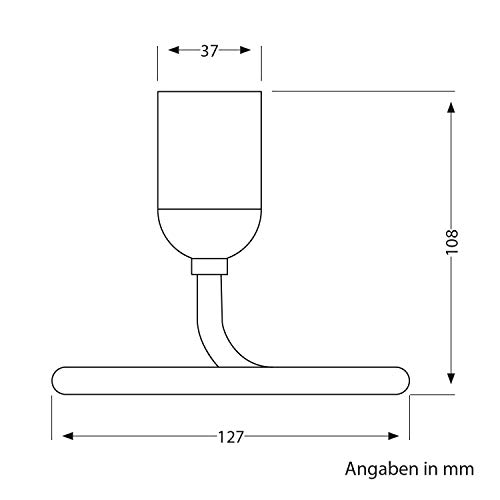 ledscom.de Lámpara de mesa TRIN con enchufe E27 Base triangular negra con enchufe e interruptor