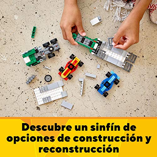 LEGO 31113 Creator 3en1 Transporte de Coches de Carreras, Camión Grúa o Remolcador, Juguete de Construcción para Niños y Niñas