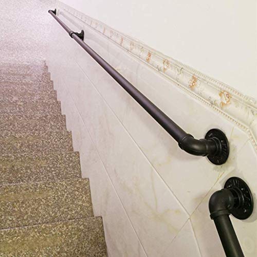 Leilims Pasamanos Industrial de tuberías for escaleras, Kit Completo.Seguridad barandilla Carril Decoración del hogar for Interiores y Exteriores, el Uso en pasillos, rampas o escaleras