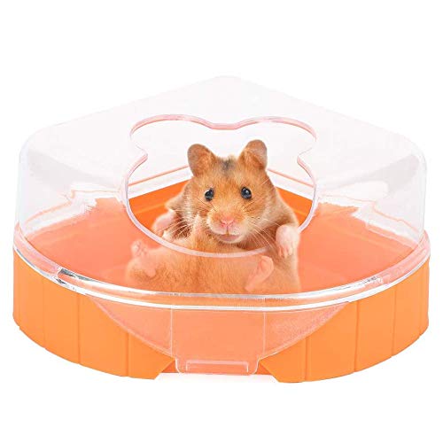 Lepidi Baño para Mascotas de Hámster, Baño Arena para Mascotas Pequeñas Hamster, Bañera Plástico para Hámster, El Plastico Triángulo un Solo Puerto Baño para Mascotas para Hámster (Color Aleatorio)