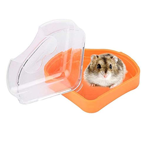 Lepidi Baño para Mascotas de Hámster, Baño Arena para Mascotas Pequeñas Hamster, Bañera Plástico para Hámster, El Plastico Triángulo un Solo Puerto Baño para Mascotas para Hámster (Color Aleatorio)