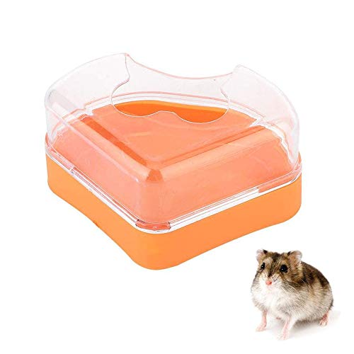 Lepidi Baño para Mascotas de Hámster, Baño Arena para Mascotas Pequeñas Hamster, Bañera Plástico para Hámster, El Plastico Triángulo un Solo Puerto Baño para Mascotas para Hámster (Color Aleatorio)