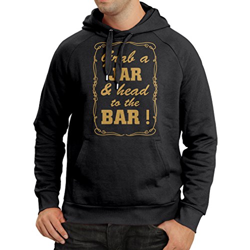 lepni.me N4524H Sudadera con Capucha Grab a Jar and & Head to The Bar! (Small Negro Oro)