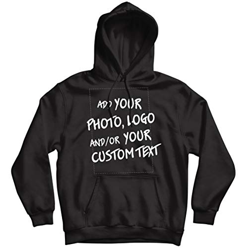 lepni.me Sudadera con Capucha Regalo Personalizado, Agregar Logotipo de la Compañía, Diseño Propio o Foto (XX-Large Negro Multicolor)