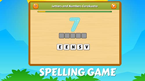 Letras y números Carakuato. Juego educativo para niños, bebés, ancianos o personas con deterioro cognitivo para aprender o practicar el alfabeto y los números