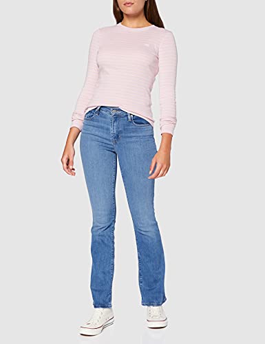 Levi's 501 Crop T-Shirt Camisa Manga Larga, Evening Sand Winsome Orchid, XS para Mujer