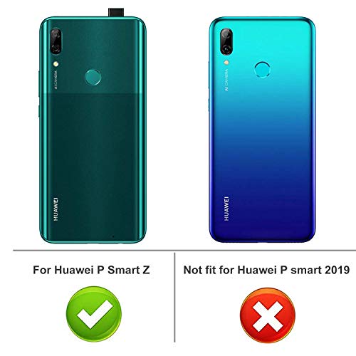 LeYi Funda Huawei P Smart Z Armor Carcasa con 360 Anillo iman Soporte Hard PC y Silicona TPU Bumper antigolpes Fundas Carcasas Case para movil P Smart Z con HD Protector de Pantalla,Negro