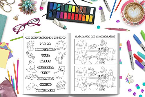 Libro de actividades para niños: Sopa de letras, unir los puntos, colorear, dibujar, cuentas, laberintos: 3-10 años