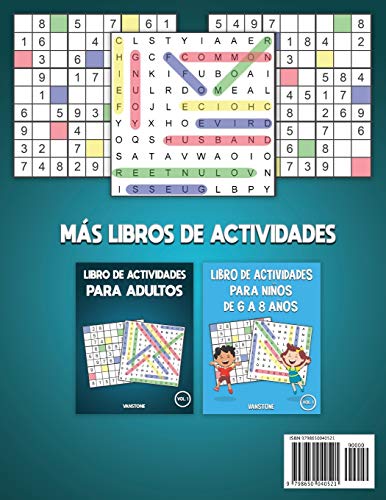 Libro de actividades para señores: 100 Sopa de letras y 100 sudokus con soluciones - Letra grande para adultos (Vol.1)